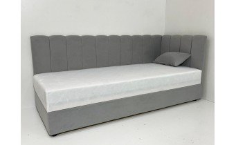 Дитяче ліжко з матрасом та мякою спинкою Valencia / Валенсія 80x200 см, колір, сторону та тканину можна обрати