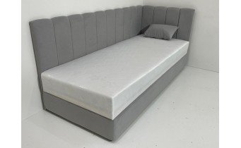 Дитяче ліжко з матрасом та мякою спинкою Valencia / Валенсія 80x200 см, колір, сторону та тканину можна обрати