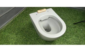 Унітаз безобідковий Mexen Lena Rimless з тонким сидінням soft-close, Duroplast Super Slim, світло-сірий матовий
