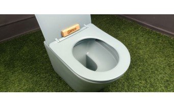 Унітаз безобідковий Mexen Rico Rimless з тонким сидінням soft-close, Duroplast Super Slim, світло-зелений матовий