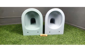 Унітаз безобідковий Mexen Rico Rimless з тонким сидінням soft-close, Duroplast Super Slim, світло-зелений матовий