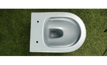 Унітаз безобідковий Mexen Rico Rimless з тонким сидінням soft-close, Duroplast Super Slim, світло-зелений матовий