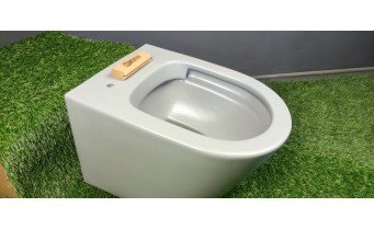 Унітаз безобідковий Mexen Rico Rimless з тонким сидінням soft-close, Duroplast Super Slim, світло-сірий матовий