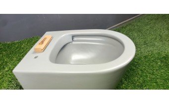 Унітаз безобідковий Mexen Rico Rimless з тонким сидінням soft-close, Duroplast Super Slim, світло-сірий матовий