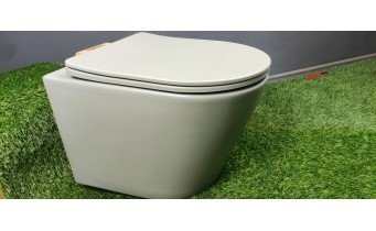 Унітаз безобідковий Mexen Rico Rimless з тонким сидінням soft-close, Duroplast Super Slim, світло-сірий матовий