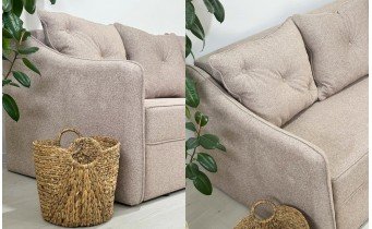 Прямий розкладний диван Міраж / Mirage, бежевий, колір та тканину можна обрати