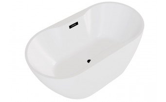 Окремостояча акрилова ванна Besco Navia 140x75 з сифоном click / clack, чорний (WAS-140-NCZ)
