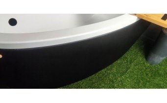 Ванна акрилова Besco Praktika 140x70 R, асиметрична + чорна панель (WAP-140-NP-BL)