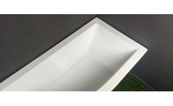 Ванна акрилова Besco Praktika 140x70 R, асиметрична + чорна панель (WAP-140-NP-BL)