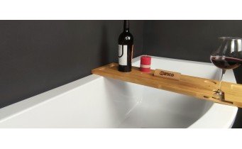Ванна акрилова Besco Praktika 140x70 L, асиметрична + чорна панель + чорний підголівник (WAP-140-NL-BL-P)