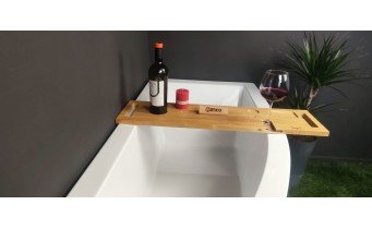 Ванна акрилова Besco Praktika 140x70 L, асиметрична + чорна панель + чорний підголівник (WAP-140-NL-BL-P)