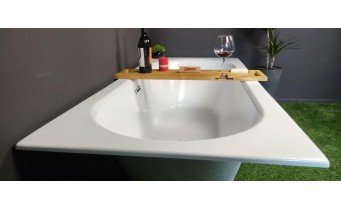 Акрилова ванна Besco Vitae Slim + 150x75, пряма + сифон золотий (WAV-150-SZ+)