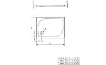 Душовий піддон прямокутний Radaway Delos D 80x75x4,5 см, білий (4D87545-02)