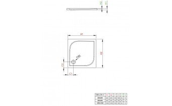 Душовий піддон Radaway DELOS C 80x80x4,5 см, білий (SDC0808-01)