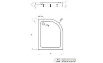 Душовий піддон асеметричний Radaway Laros E Compact 100x80x17 см, Лівий, білий (SLE81017-01L)