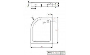 Душовий піддон асеметричний Radaway Laros E Compact 100x80x17 см, Правий, білий (SLE81017-01R)