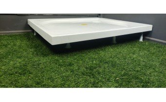 Душовий піддон прямокутний Radaway Delos D 90x75x14,5 см, білий, Правий з панеллю що знімається (4D97514-03R)
