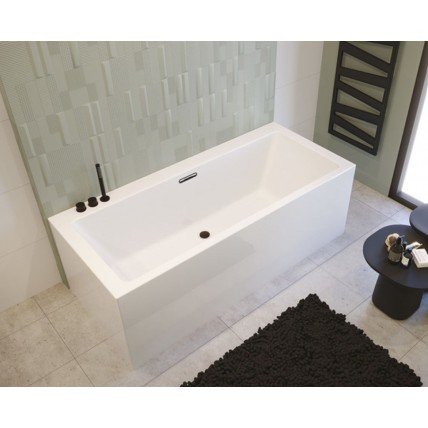 Акрилова ванна суцільнолита з панеллю Riho Rethink Cubic Plug & Play 200x90 см R, правостороння пряма з сифоном click / clack (BD99005)