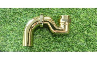 Сифон для ванни ретро Besco Retro Otylia Gold klik-klak з переливом, золотий колір (SW-PRZ-ZLO)