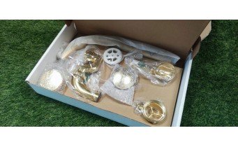 Сифон для ванни ретро Besco Retro Otylia Gold klik-klak з переливом, золотий колір (SW-PRZ-ZLO)