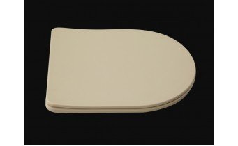 Унітаз безобідковий круглий Tavro QFS Rimless з тонким сидінням soft-close, Duroplast Super Slim, 49х36 см, капучино, бежевий матовий
