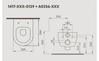 Підвісний унітаз V-Tondo Rimless 49x36 см, безобідковий, крижано-блакитний