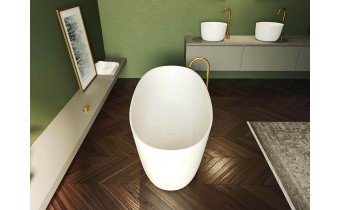 Ванна овальна Riho Oval окремостояча 160x72 см, з литого мармуру (BS67)