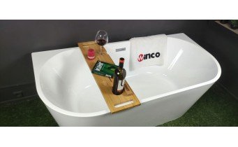 Пристінна окремостояча акрилова ванна Oval / Овал 180x80x58 см, біла глянцева, суцільнолита із заокругленими кутами