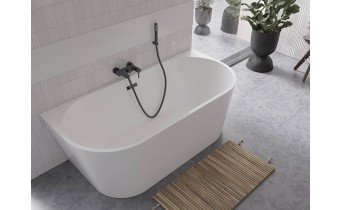 Окремостояча акрилова ванна Besco Vica 170x80 з сифоном click / clack, чорний (WAS-170-VCZ) Окремостояча акрилова ванна Besco Vica 170x80 з сифоном click / clack, чорний (WAS-170-VCZ)