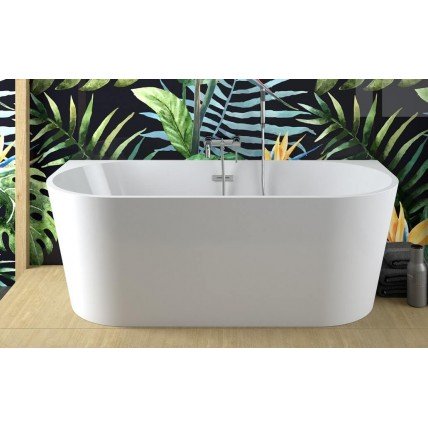 Окремостояча акрилова ванна Besco Vica 150x80 з сифоном click / clack, хром (WAS-150-V)
