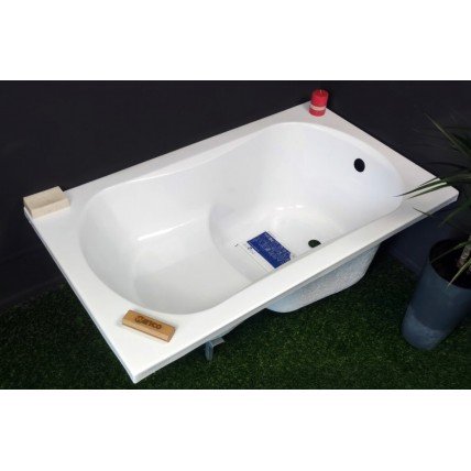 Ванна сидяча акрилова (з місцем для сидіння) Besco Aria Rehab 120x70 см, пряма з сидінням (WAR-120-PA)