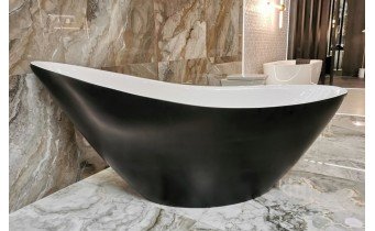 Ванна акрилова окремостояча Polimat ZOE 180х80 см, чорна матова + ніжки (00332)