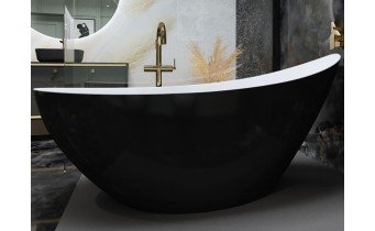 Ванна акрилова окремостояча Polimat ZOE 180х80 см, чорна матова + ніжки (00332)