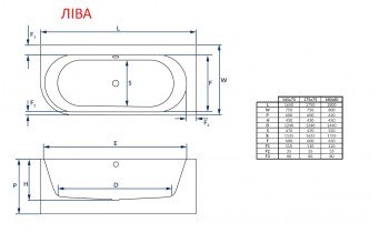 Пристінна суцільнолита вільностояча овальна ванна з акрилу Vanesa 165x75x60 см / Ванеса, R (Правостороння) біла глянцева, із заокругленим кутом, з ніжками та сифоном, Slim-перелив