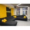 Кутовий диван великий, розкладний ВІКОМеблі Space XXL / Спейс XXL, Чорний, для великої кімнати або квартири-студії, з вмістимою нішею та рухомими підголівниками