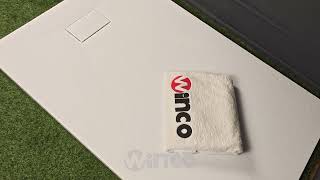 Душовий піддон конгломерат SMC, прямокутний Besco Vexo White UltraSlim з структорованою поверхнею