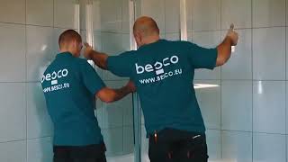 Монтаж душової шторки на ванну Besco Ambition 3, 1235x1390 мм, на 3 секції, прозоре скло