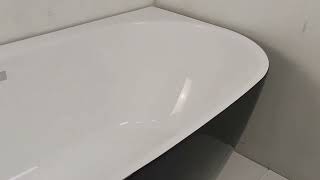 Окремостояча пристінна ванна Polimat RISA 160x80, чорна глянцева