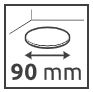 ОТВІР В ПІДДОНІ: Ø 90 MM